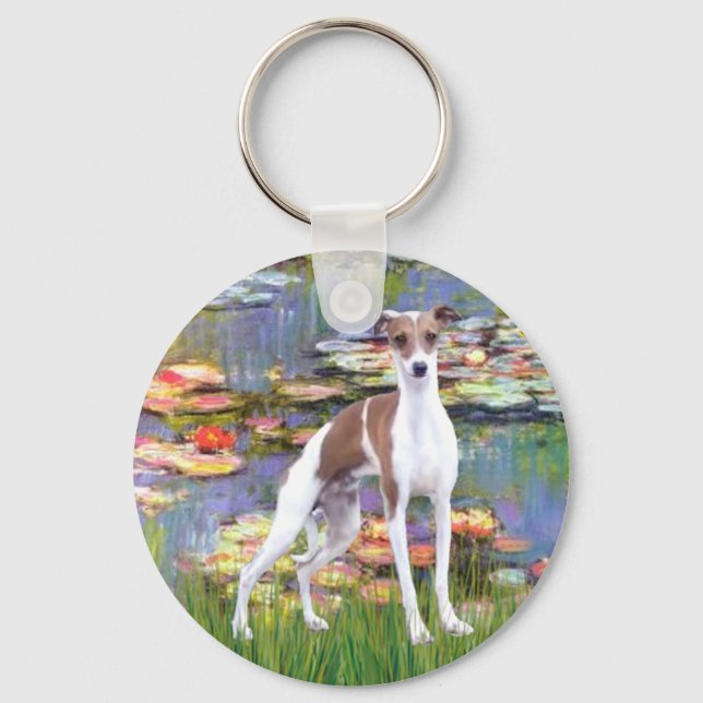 Lilies 2 - Italian Greyhound 7 Key Ring (Front)