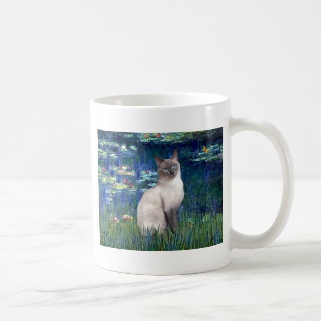 Lilies 5 - Blue Point Siamese cat Coffee Mug (Right)