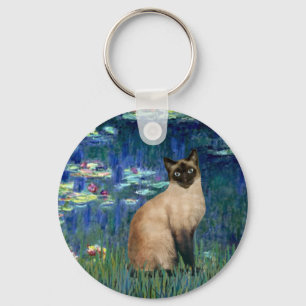 Lilies 5 - Seal Point Siamese cat Key Ring