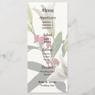 Lilies and Berries Wedding Menu