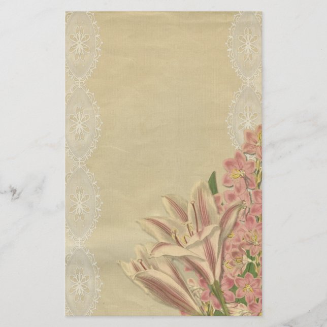 Lilies and Lace Stationery (Front)