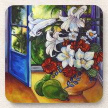 Lilies and Pears Coaster Set of 6