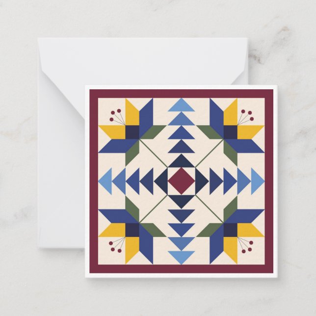 Lilies Barn Quilt Flat Notecard (Front)