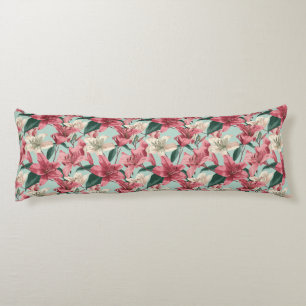 Lilies Botanical Decorative Design Romantic Nexk Body Cushion