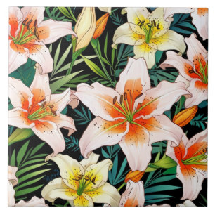 Lilies Ceramic Tile