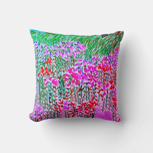Lilies Everywhere Throw Pillow (Front)