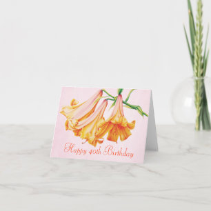 "Lilies" fine art 40th Birthday card