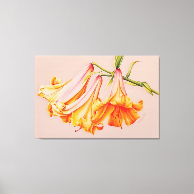 Lilies fine art botanical canvas print large (Front)