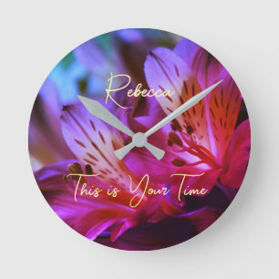 Lilies Floral Personalizable Wall Clock
