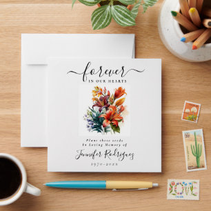 Lilies Floral Plant Seed Packet Memorial Funeral  Envelope