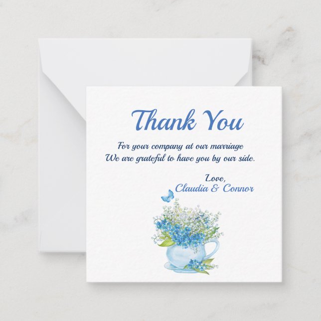 Lilies Flower Of The Valley Thank You Card (Front)