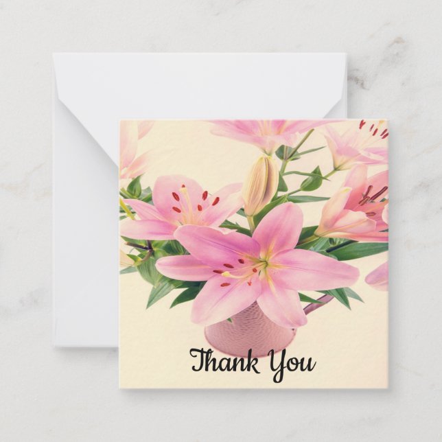 Lilies Flower Thank You Card (Front)