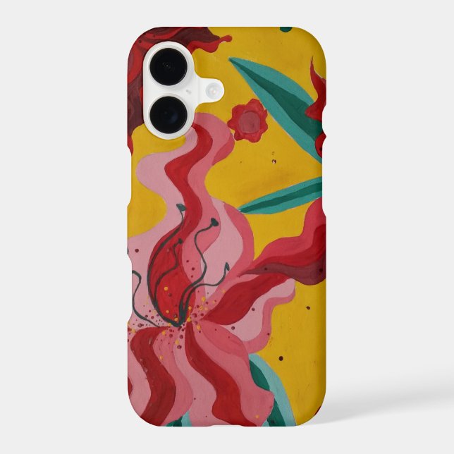 lilies, flowers, abstraction, abstractionism, iPhone case (Back)