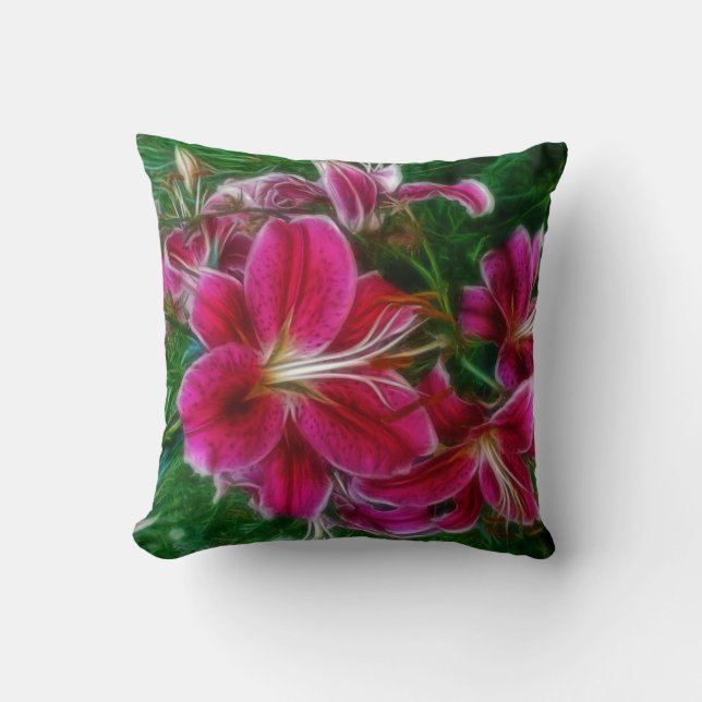 Lilies - Garden Flowers Flora Art Gifts Cushion (Front)