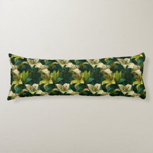 Lilies Garden Living Room Decor Boho Memory Foam Body Cushion