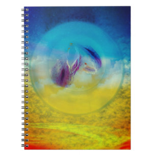 Lilies heart, abstract surreal artwork card notebook