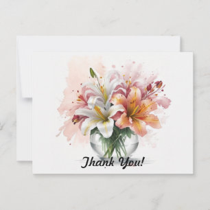 Lilies in a Bowl Thank You Postcard