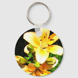 Lilies in Bloom Photograph Key Ring
