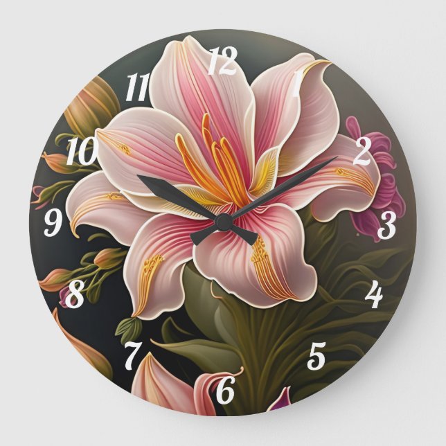 Lilies Large Clock (Front)