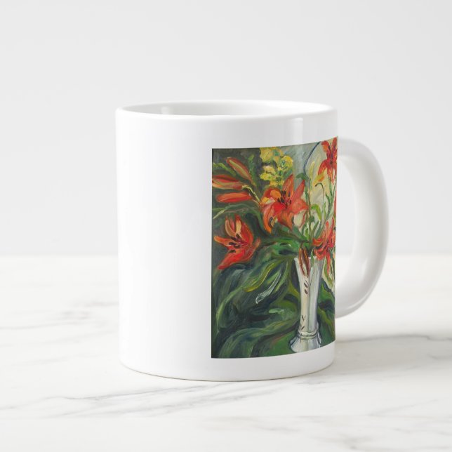 Lilies Large Coffee Mug (Front Right)