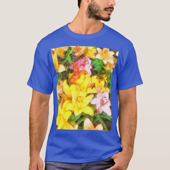 Lilies Love and Light Watercolor Art T-Shirt (Front)
