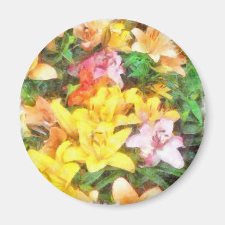 Lilies Love and Light Watercolor Magnet