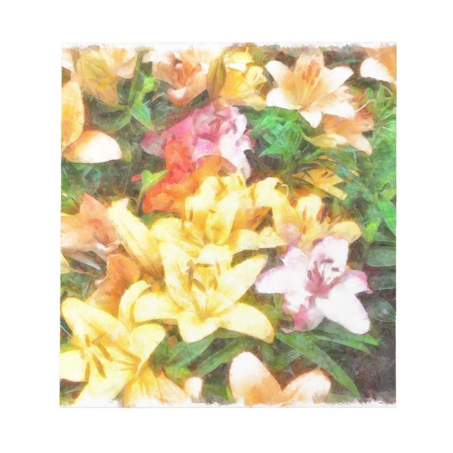 Lilies Love and Light Watercolor Notepad (Front)