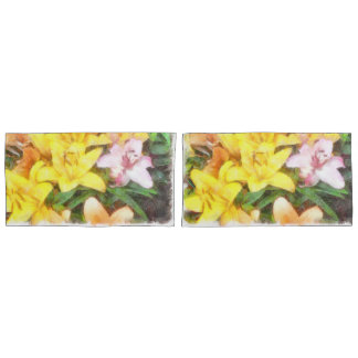 Lilies Love and Light Watercolor Pillowcase