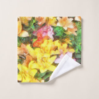 Lilies Love and Light Watercolor Wash Cloth