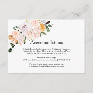 Lilies, Magnolias, Roses, Peonies Accommodations Enclosure Card