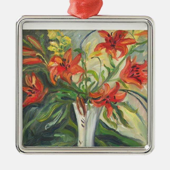 Lilies Metal Tree Decoration (Front)
