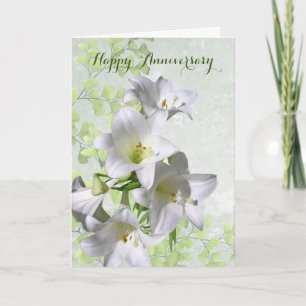 Lilies, My Love Only Grows Wedding Anniversary Card