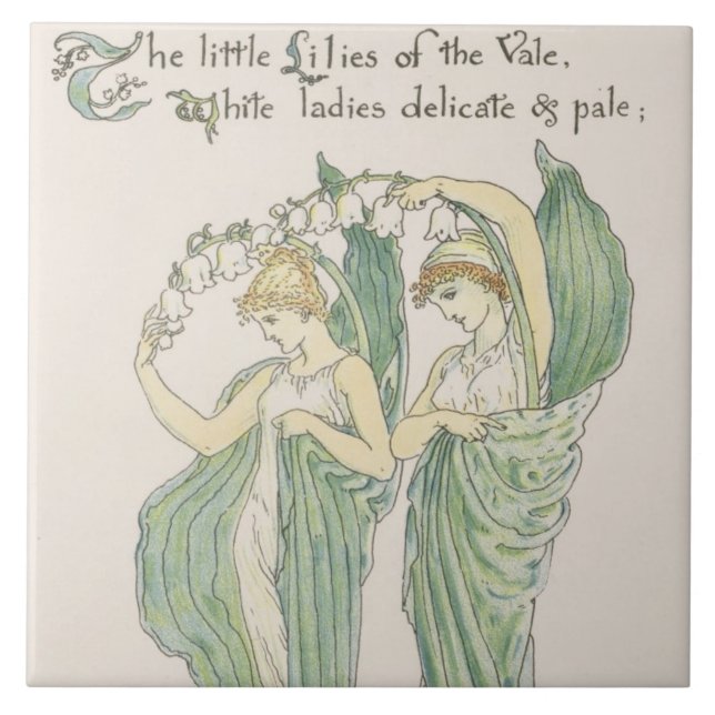 Lilies of the Vale, from Flora's Feast, 1901 (colo Tile (Front)