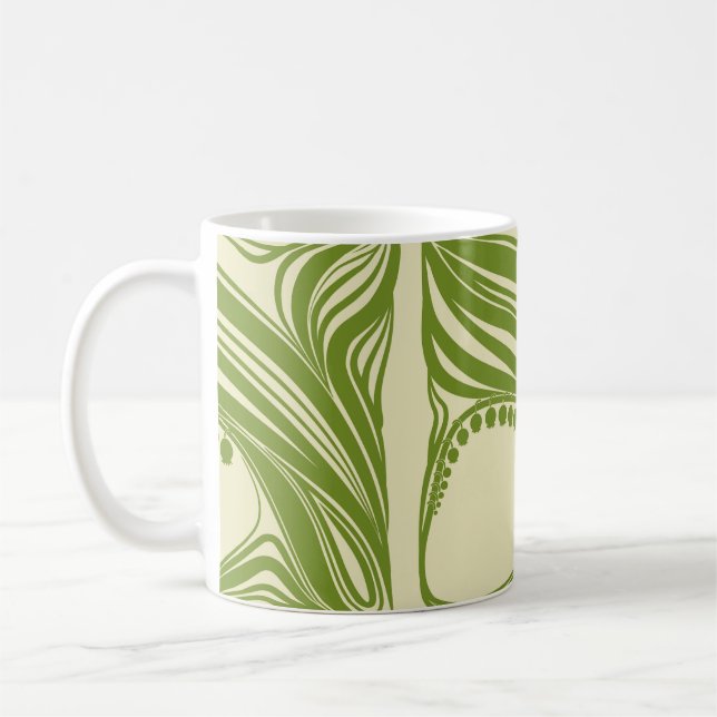 Lilies of the valley. Floral frame. Beautiful vint Coffee Mug (Left)