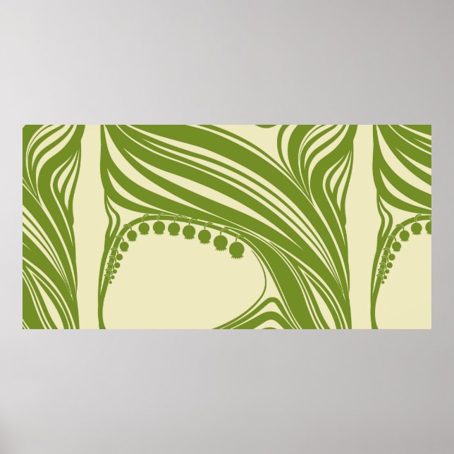 Lilies of the valley. Floral frame. Beautiful vint Poster (Front)