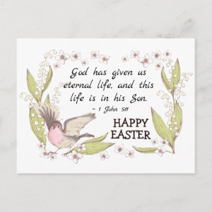 Lilies of the Valley Inspirational Bible Easter Postcard