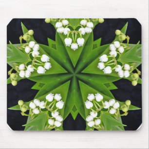 Lilies of the valley mandala mouse mat