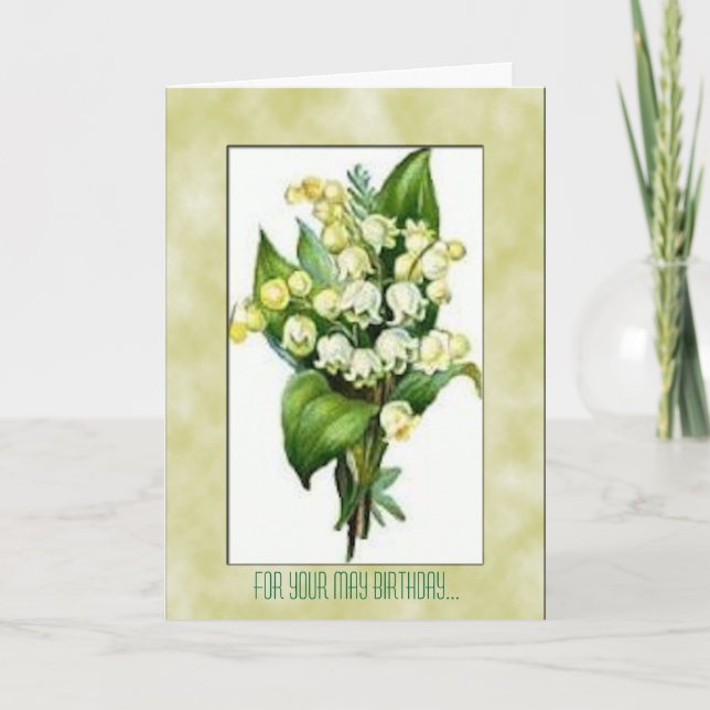 Lilies of the Valley May Birthday Card (Front)