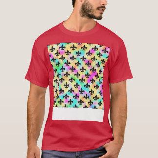 Lilies On Colourful 80s Colours Pattern T-Shirt