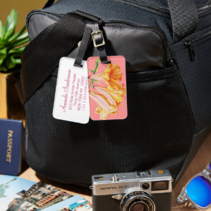 Lilies orange pink fine art id luggage tag