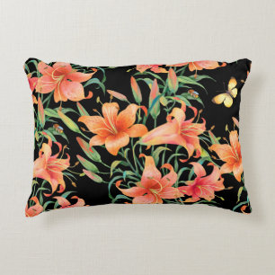 Lilies seamless background pattern.  decorative cushion