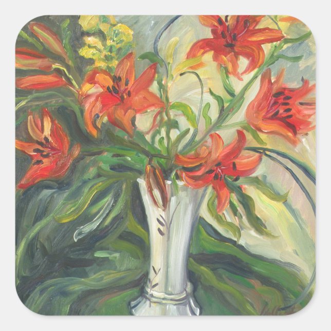 Lilies Square Sticker (Front)