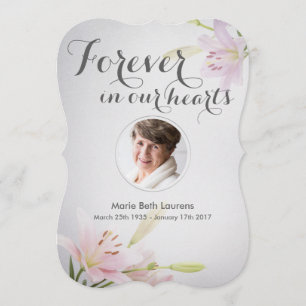 Lilies Sympathy Memorial Thank You Card with Photo