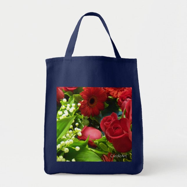 Lilies White Roses Red Tote Bag (Front)