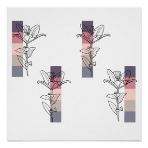 Lilies with a colour palette poster