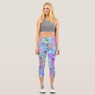 Lilies with bees  capri leggings
