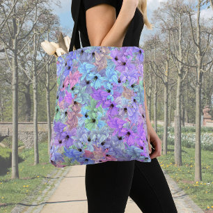 Lilies with bees tote bag