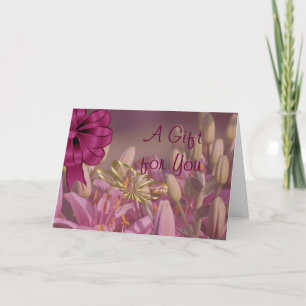 Lilies with Golden Butterfly Gift Card  -customise