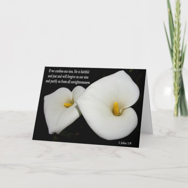 lilies with scripture easter card (Front)