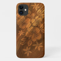 Lilikoi Hibiscus Hawaiian Faux Burl Wood